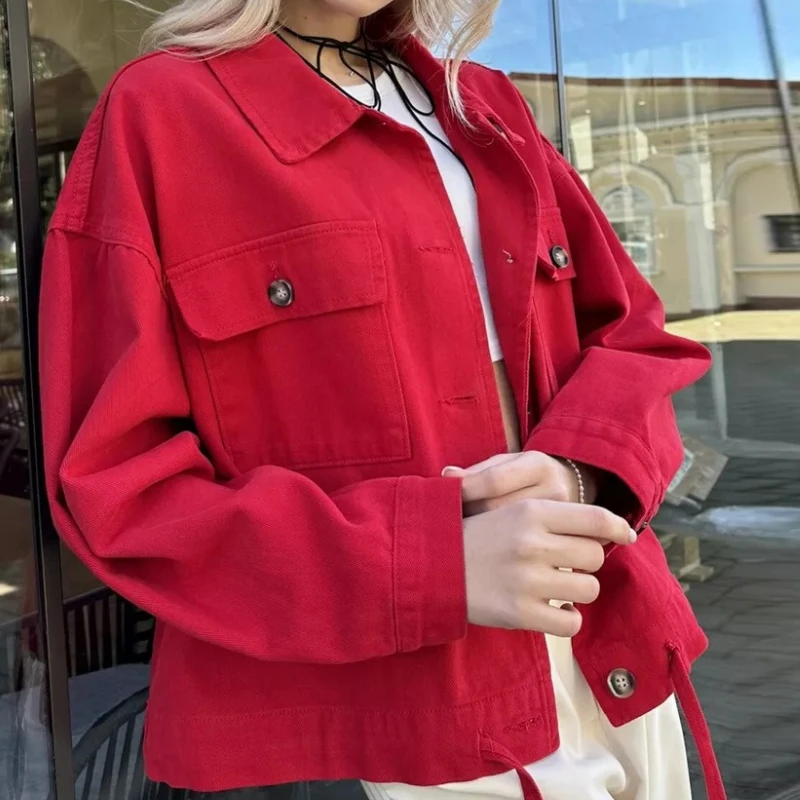 

New Winter Style High-end Fashion Doll Lapel Knitted Cardigan Women's Clothing Style Loose Oversized Denim Jacket