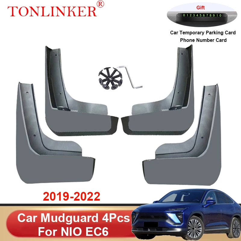 

TONLINKER Car Mudguard For NIO EC6 2019 2020 2021 2022 Mud Flaps Mudguards Splash Guards Front Rear Fender Mudflaps Accesories