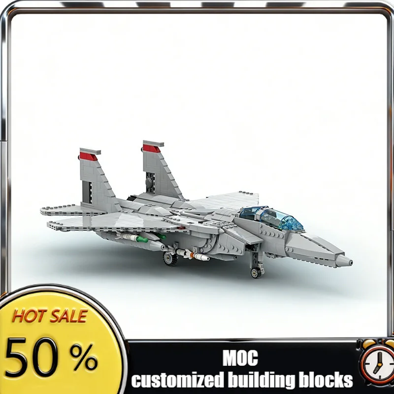 

1527 деталей, конструктор самолета F-15D Eagle MOC, модульный, настраиваемый, креативный дизайн, развивающая игрушка для мальчиков, подарок для сборки своими руками