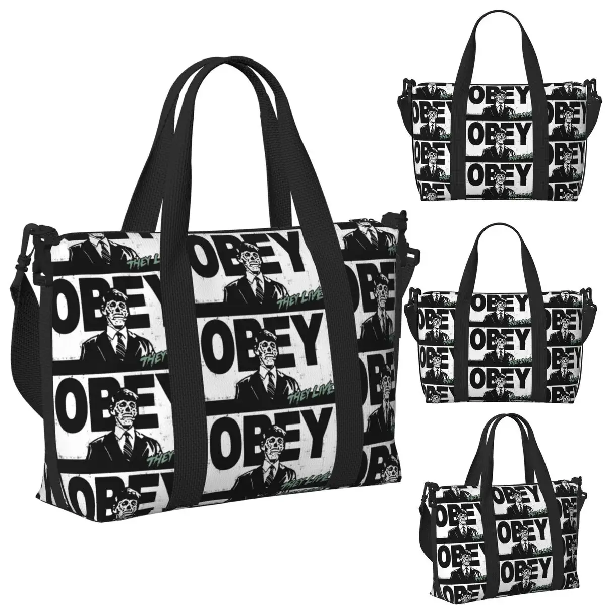 

Пляжная дорожная сумка They Live Obey, большая вместительная сумка для спортзала, йоги, женская дорожная сумка для покупок, сумка на плечо
