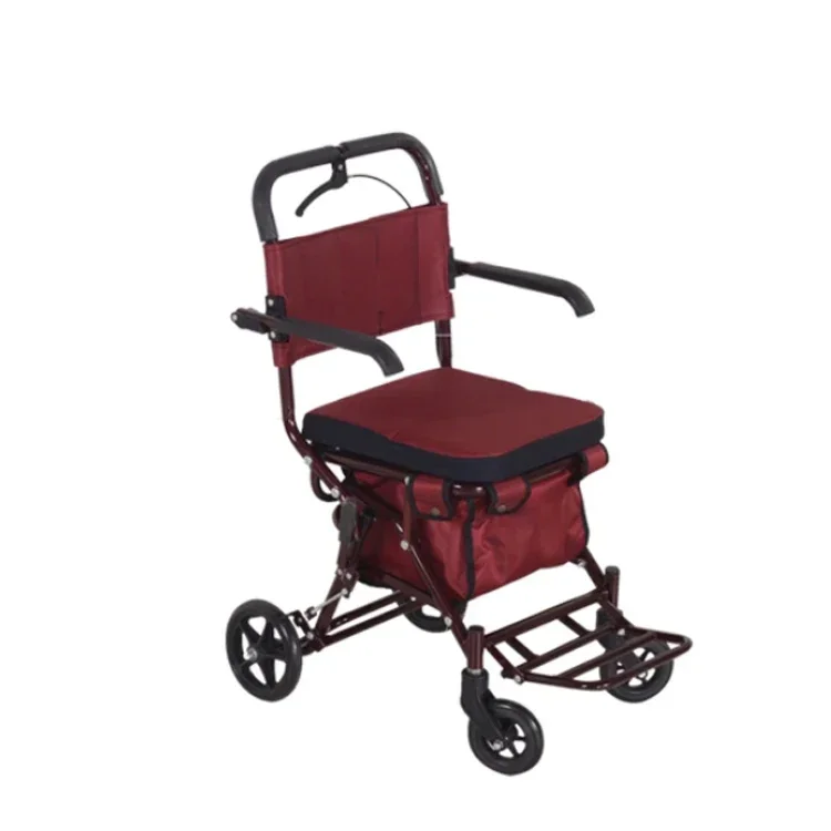 

Wholesale the Elderly Folding Shopping Stroller Walker Seat Rollator Trolley Walker with Shopping Basket