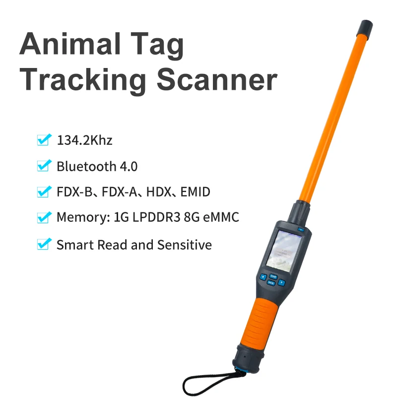 Imagem -02 - Varredor Animal do Seguimento da Etiqueta do Leitor 134.2khz lf Hdx Fdx-b Rfid da Vara da Exploração para a Gestão Animal