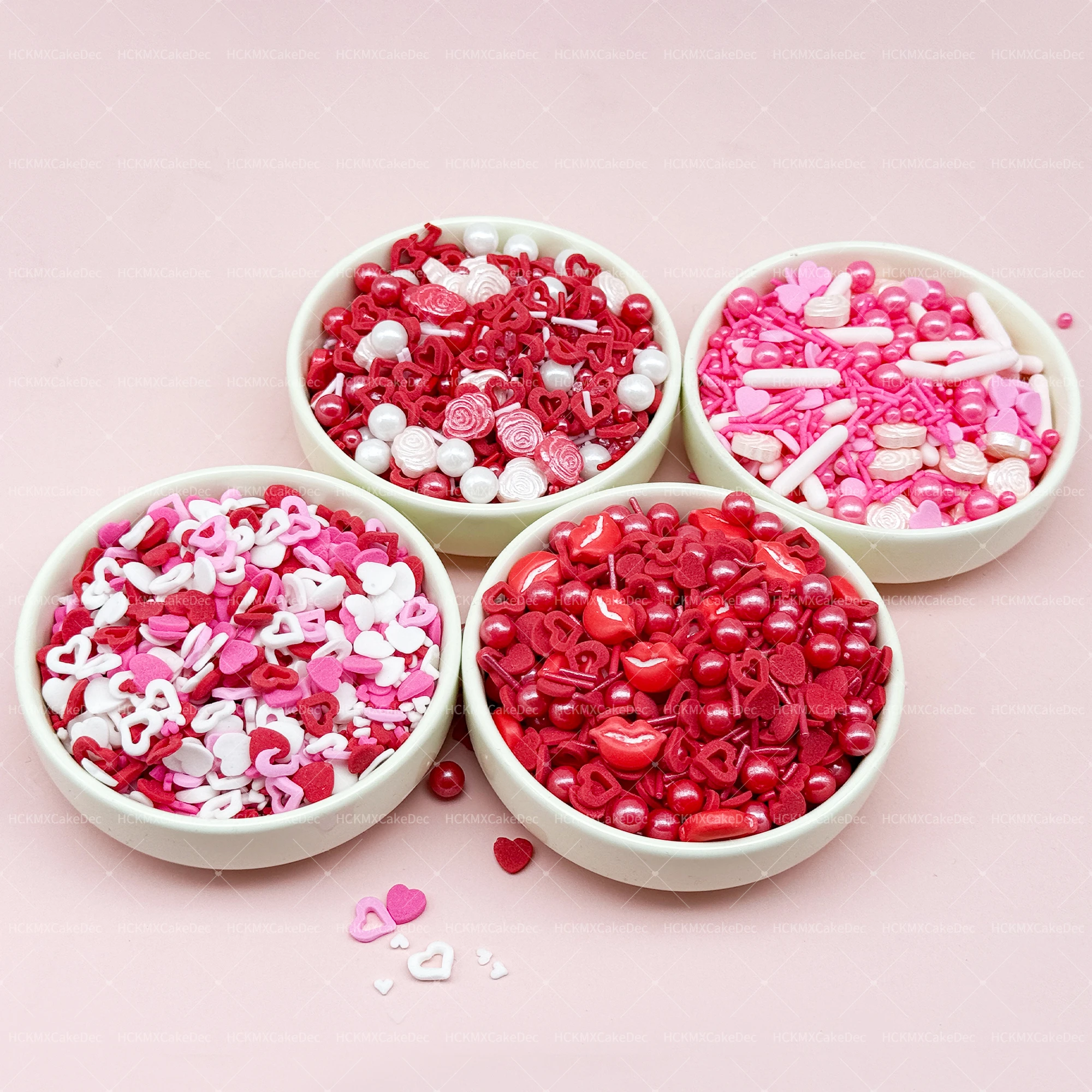 85g/150g Valentinstag rosa weiß Herz Kuchen Dekoration, für Valentinstag Geburtstag Party Kuchen Dekoration liefert, nicht essbar – Detail 3