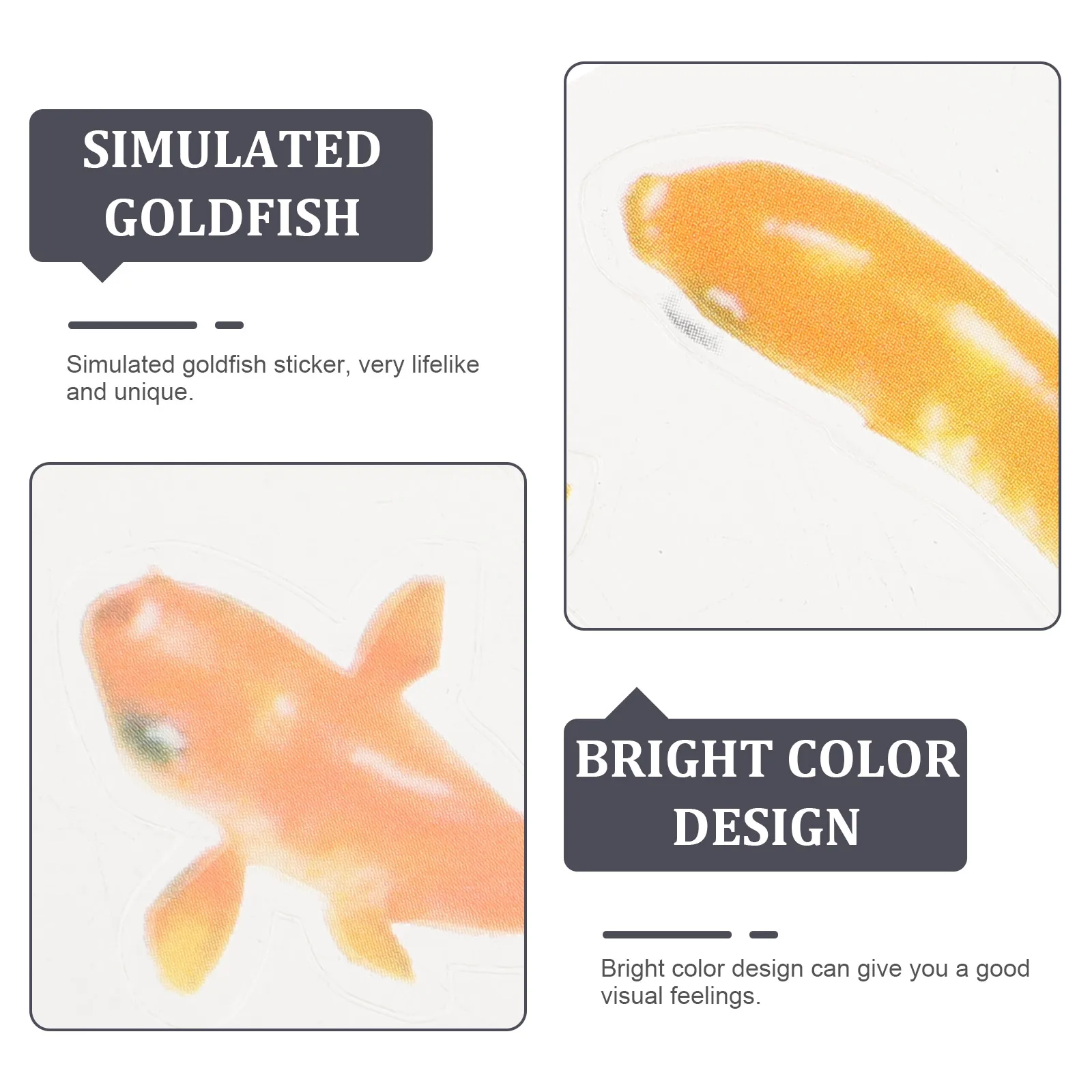 

12 Sheets 3D Goldfish Sticker Resin DIY Kit Decorative Container Transparent Items Eco Friendly Safe