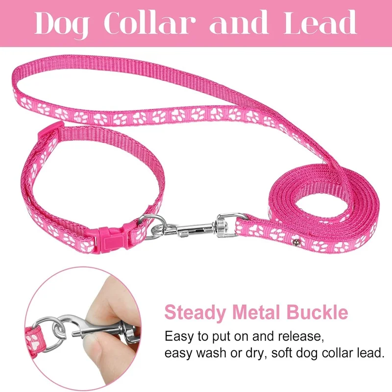 120CM Dog Leash Set Pet Traction Rope Multiple Colors Puppy Collar With Bell DIY Rainbow colored bell For Cat and dog collars