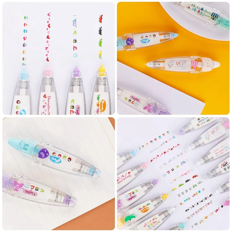 Imagem -03 - Fita Decorativa Pen Grupo Fita Corretiva Rolo Pen Animal White Out Pressione o tipo 12 Pcs