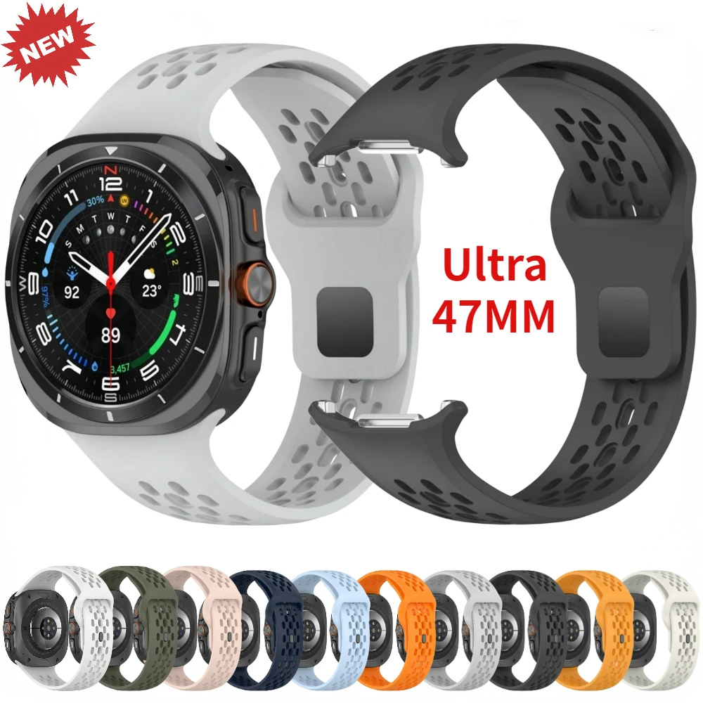 

Breathable Silicone Bands for Samsung Galaxy Watch Ultra 47mm Strap Adjustable Bracelet Wristband for Galaxy Watch 7 Ultra Strap