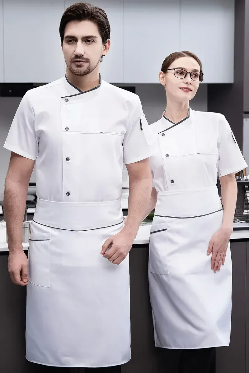 2022 giacche cappotti e uomo donna corto Catering petto top lavoro cucina Hotel Unisex doppio Chef uniforme