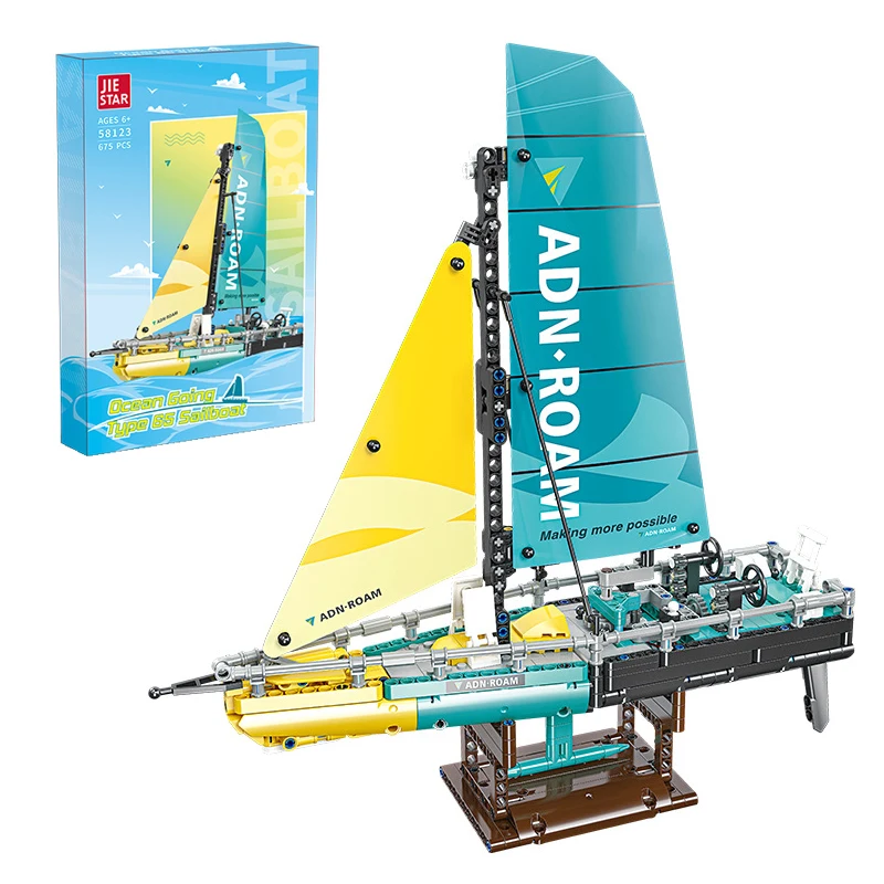 

2024 New 675pcs MOC Idea Technical Sailboat Ship Building Blocks Model Bricks Assembling DIY Toys for Boys Gift Set