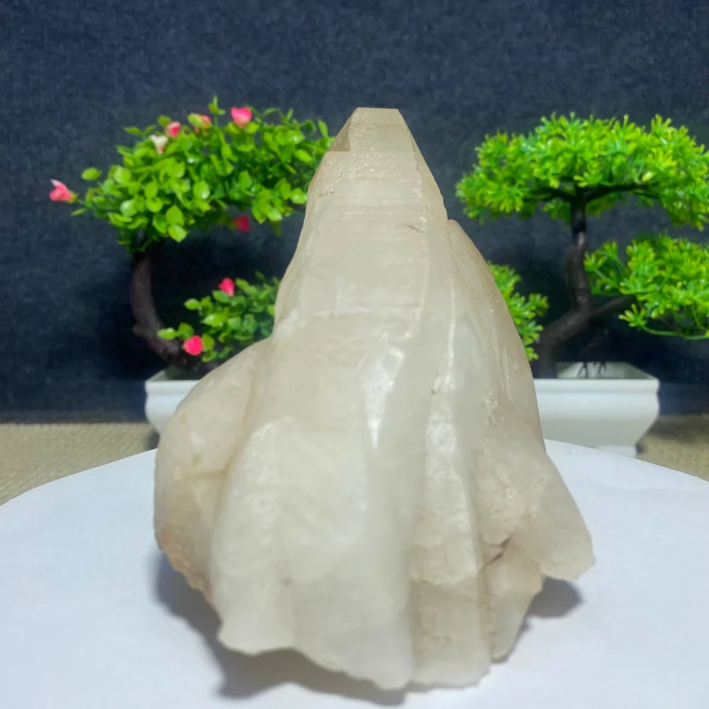 White Natural Energy Cluster Raw Crystals Healing Obelisk Wand Clear Crystal Home Decor Living Room Energy Enhancer