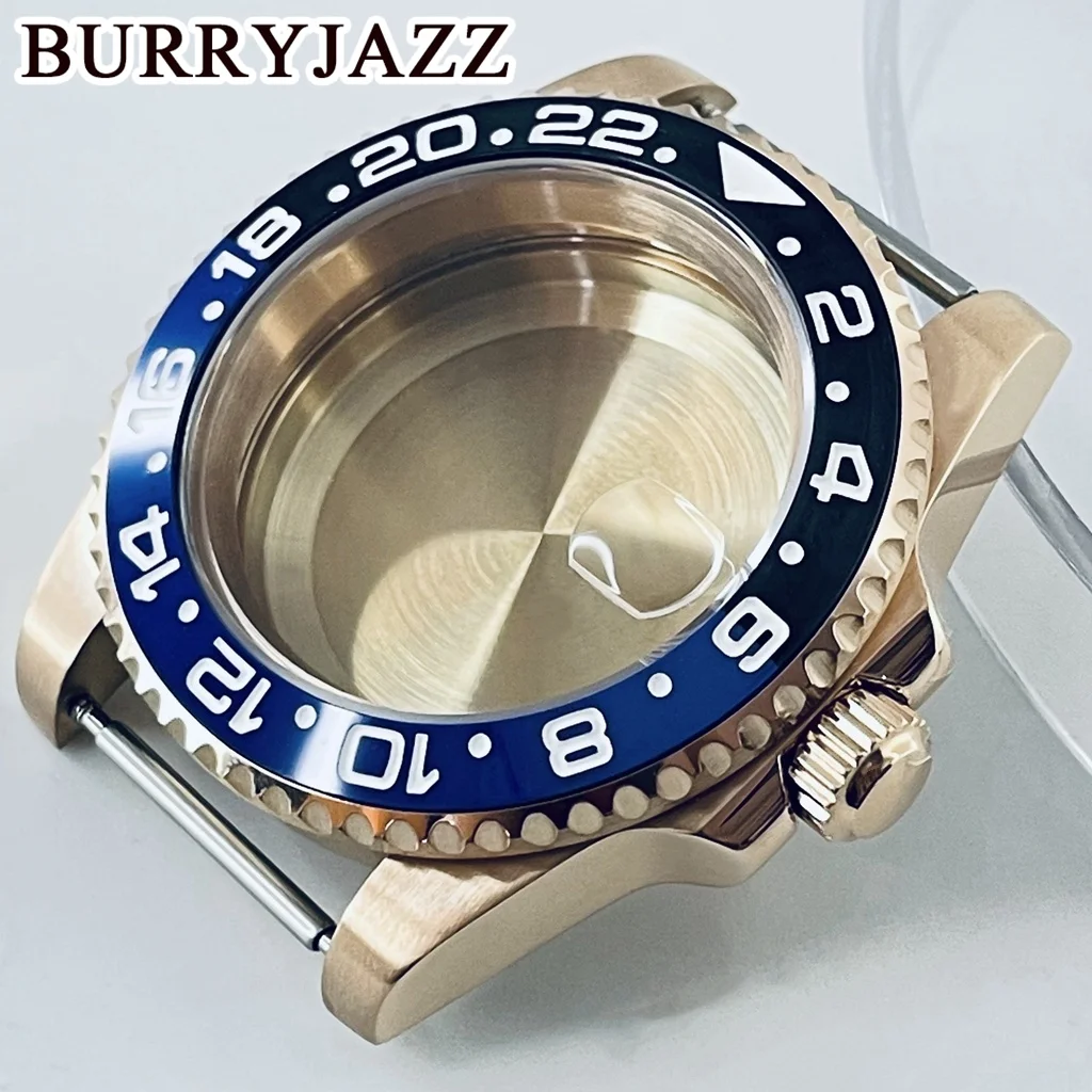 BURRYJAZZ 40mm GMT/SUB Case NH35 NH36 NH34 NH38 NH70 NH72 ETA2824 PT5000 Watch Case Sapphire Glass Ceramic Bezel