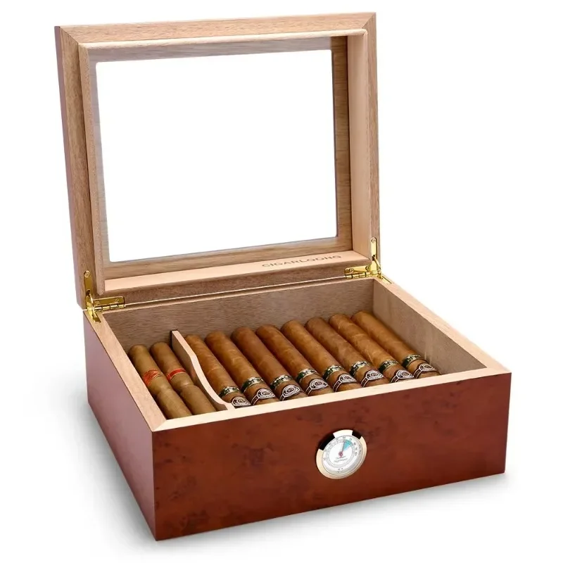 

Large Capacity Cedar Wood Portable Cuban Cigarette Case Portable Spanish Cedar Cigar Box Wooden Travel Cigar Moisturizer Set