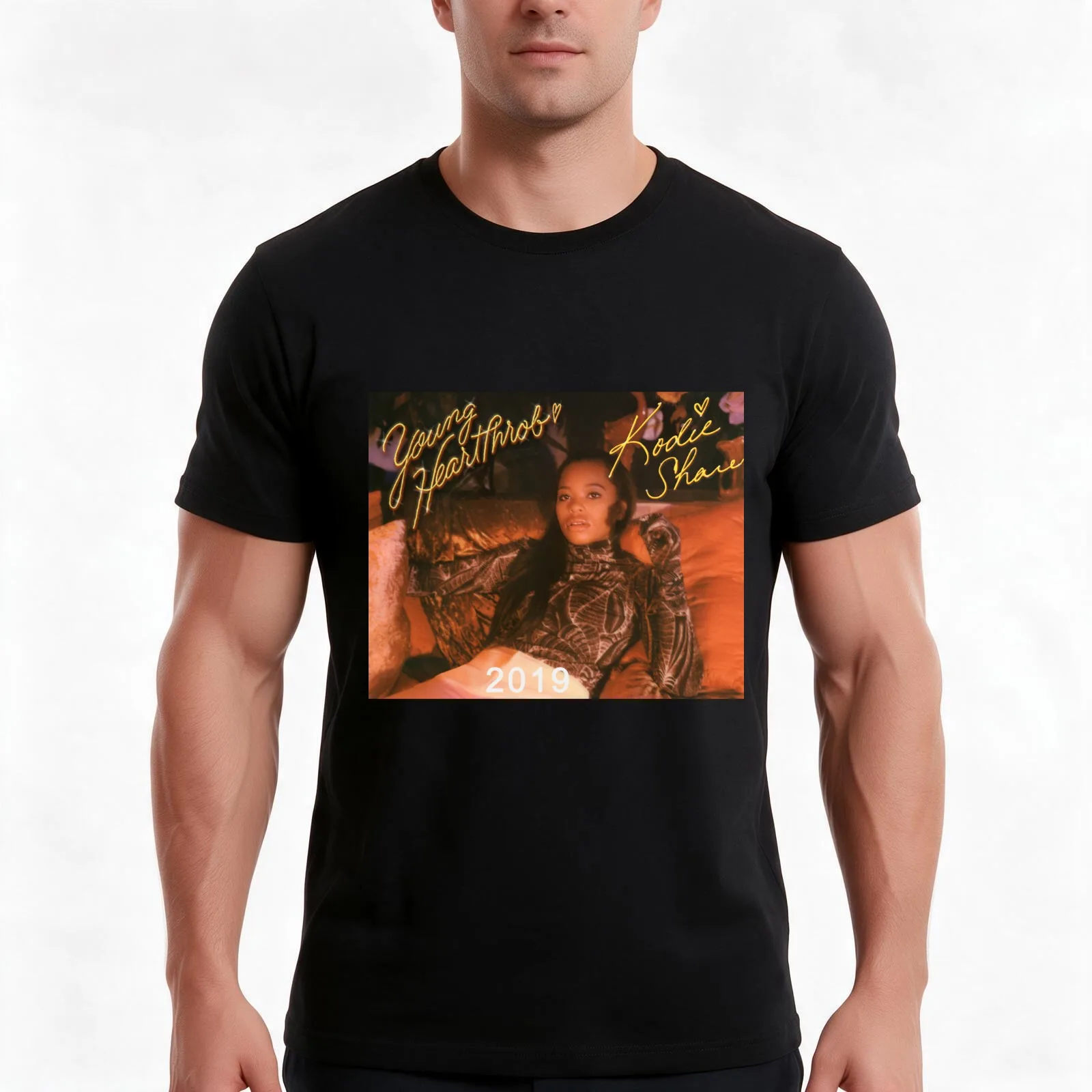kodie shane 2019 T-Shirt, Summer Casual Cotton Tee, Oversized Streetwear Tops, Vintage Graphic Print, Loose Fit Short Sleeve