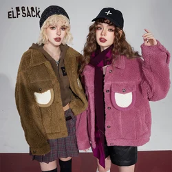 ELFSACK Thicken Cotton Jackets Women 2023 Winter New Plus Size Fashion Outwears