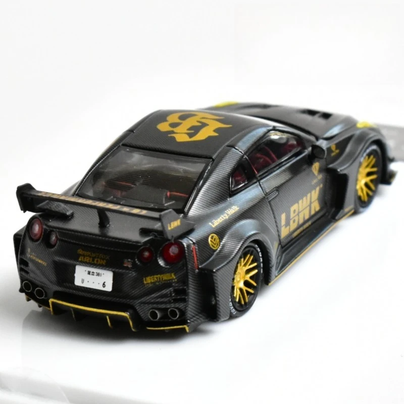 Demon King Auto 1/64 GT-R R35 Wyświetlana na wystawie, ekskluzywna, metalowa replika pojazdu, odlewany model samochodu, zabawka kolekcjonerska, prezent na Boże Narodzenie dla chłopca