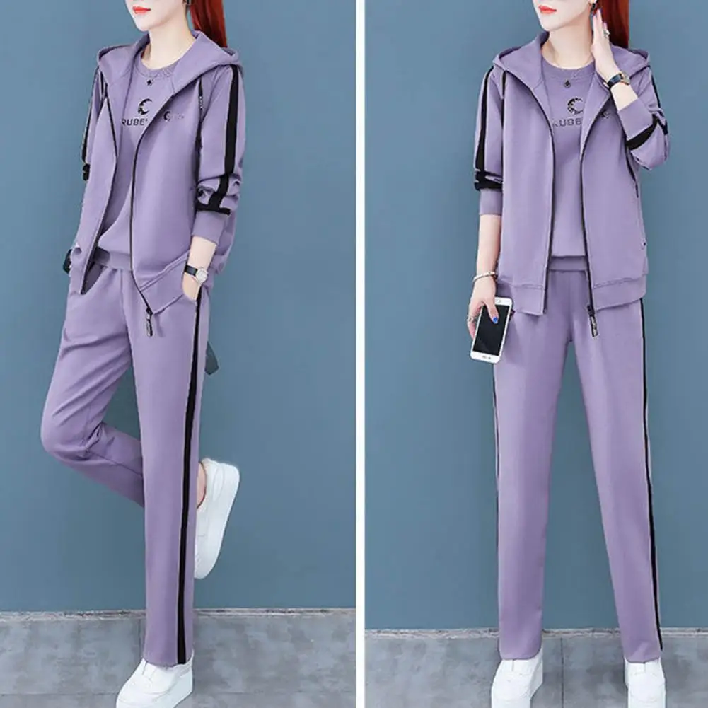 Autumn Three Piece Set Women Tracksuit Korean Style Long Sleeve Sweatshirts+Jackets+Pants Sportswear Sets ensemble jogging femme