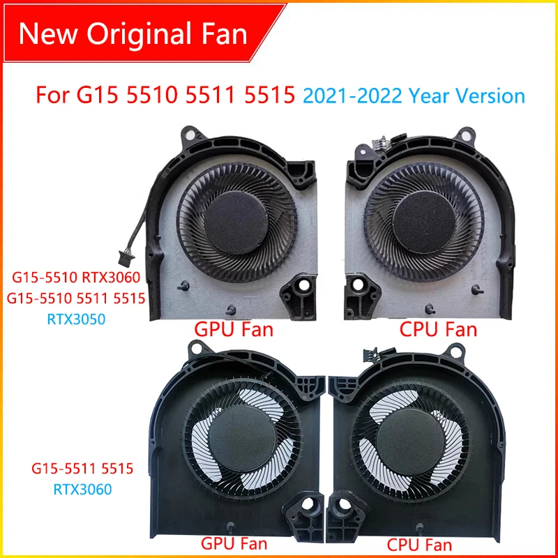 New Original Laptop CPU GPU Cooling Fan For DELL G15 5510 5511 5515 2021-2022 Year Version 12V