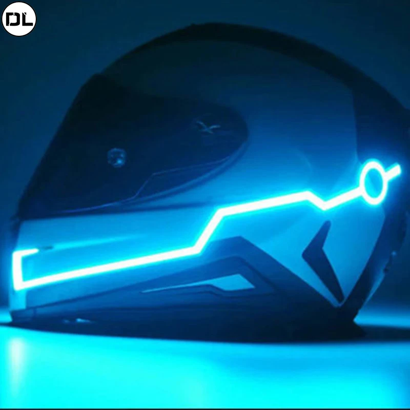 Motorcycle Helmet Light Bar Cold Led Light Strip Riding Signal Light Strip Flashing DIY Moto Helmet Cover Decor Equipments