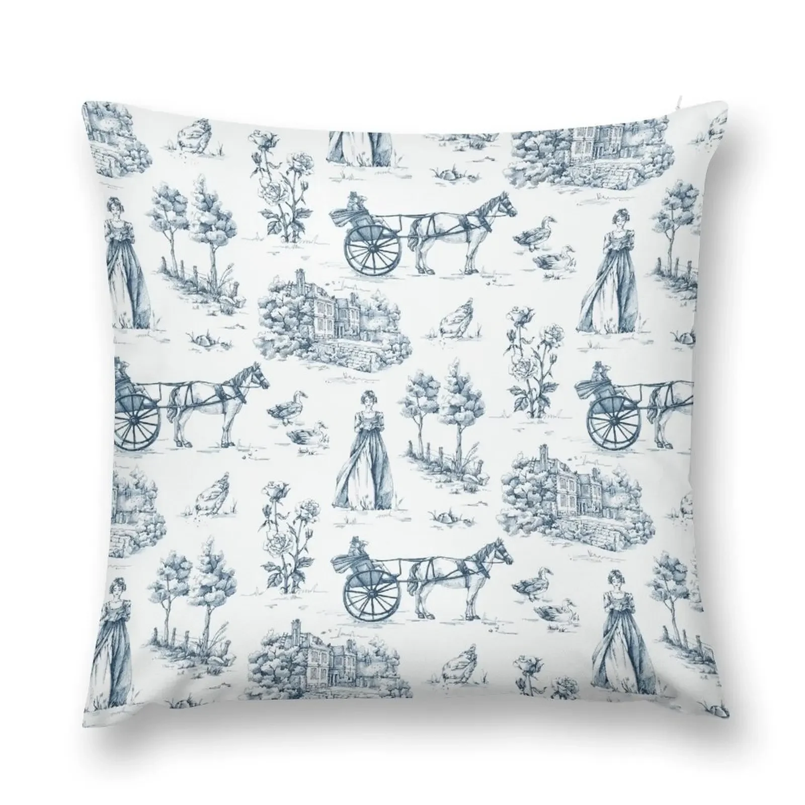 Pride and Prejudice Toile de Jouy Throw Pillow Cushions For Decorative Sofa Decorative pillowcase pillow