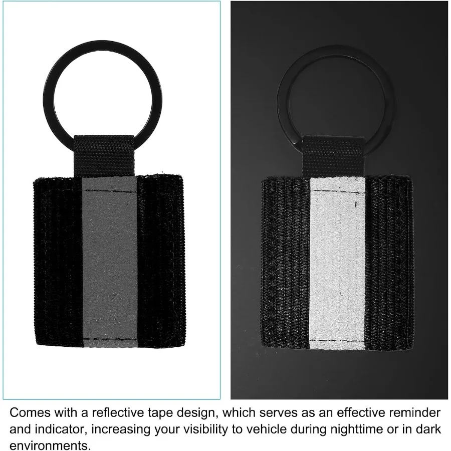 علامات سلسلة المفاتيح العاكسة سستة عاكسة تسحب سلسلة المفاتيح النايلون عالية الوضوح علامات عاكسة لحقيبة الظهر #5