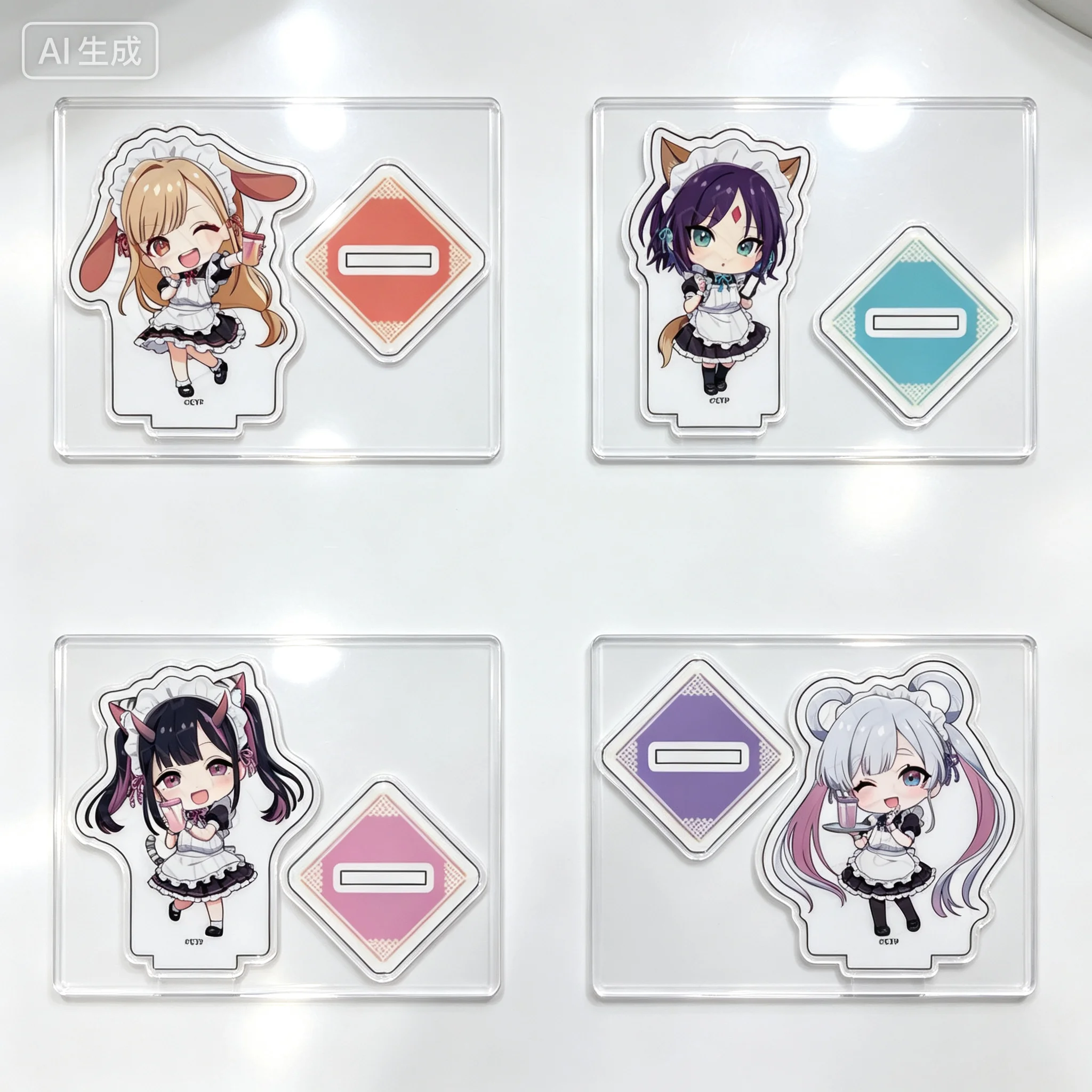 Anime Cosmic Princess Kaguya! Q-Style Waitress In A Coffee Shop Kaguya Acrylic Stand Model Plate Keychains Desk Decor