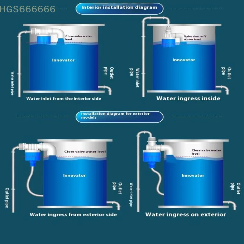 Valvola del serbatoio del WC a filo da 1 pezzo di qualità premium, 1/2" 3/4", controllo automatico del livello dell'acqua
