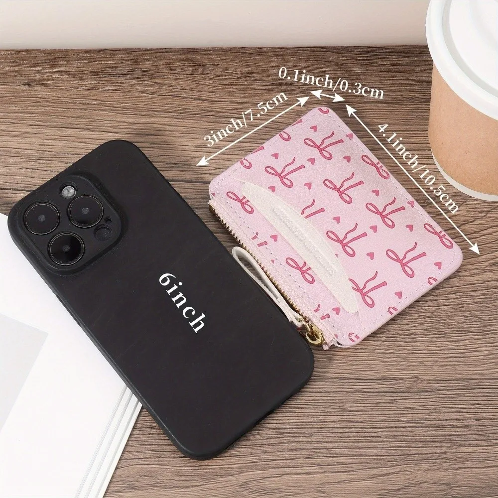 Fashion PVC Credit Card Holder Roomy Slim Card Case Small Lightweight Zipper Wallet for Women Girls