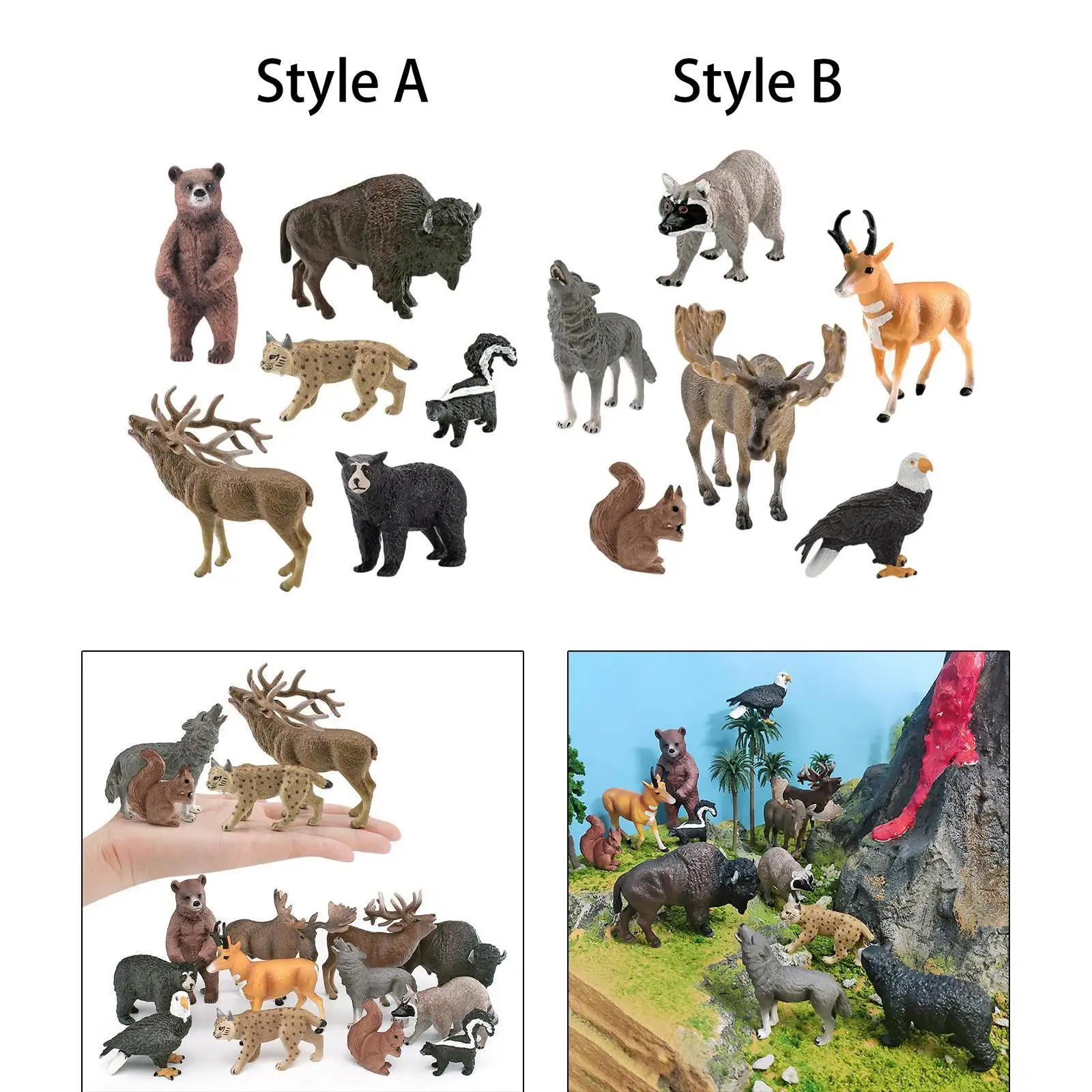 6 sztuk realistyczne figurki zwierząt zabawki zestaw zwierząt z dżungli zabawka edukacyjna