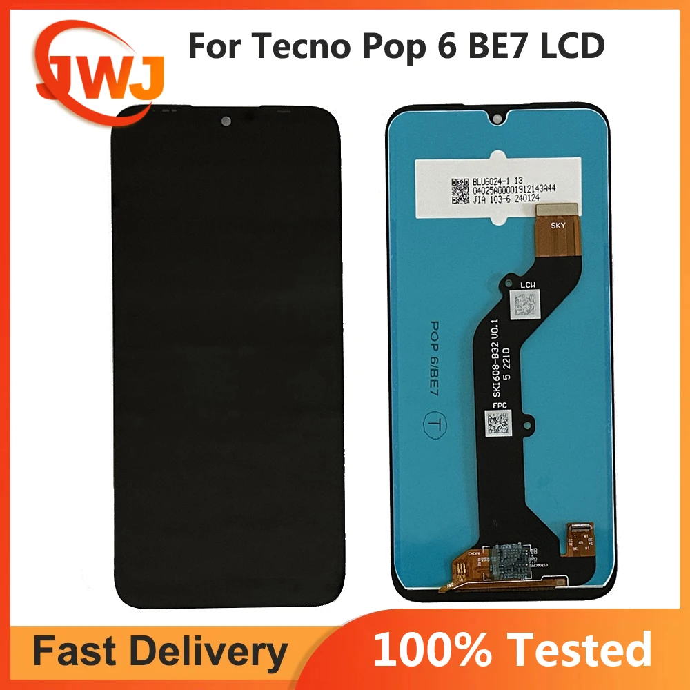 Tested LCD For Tecno Pop 6 BE7 LCD Display Touch Screen Digitizer Assembly For Tecno Pop6 BE7 LCD Replacement Parts