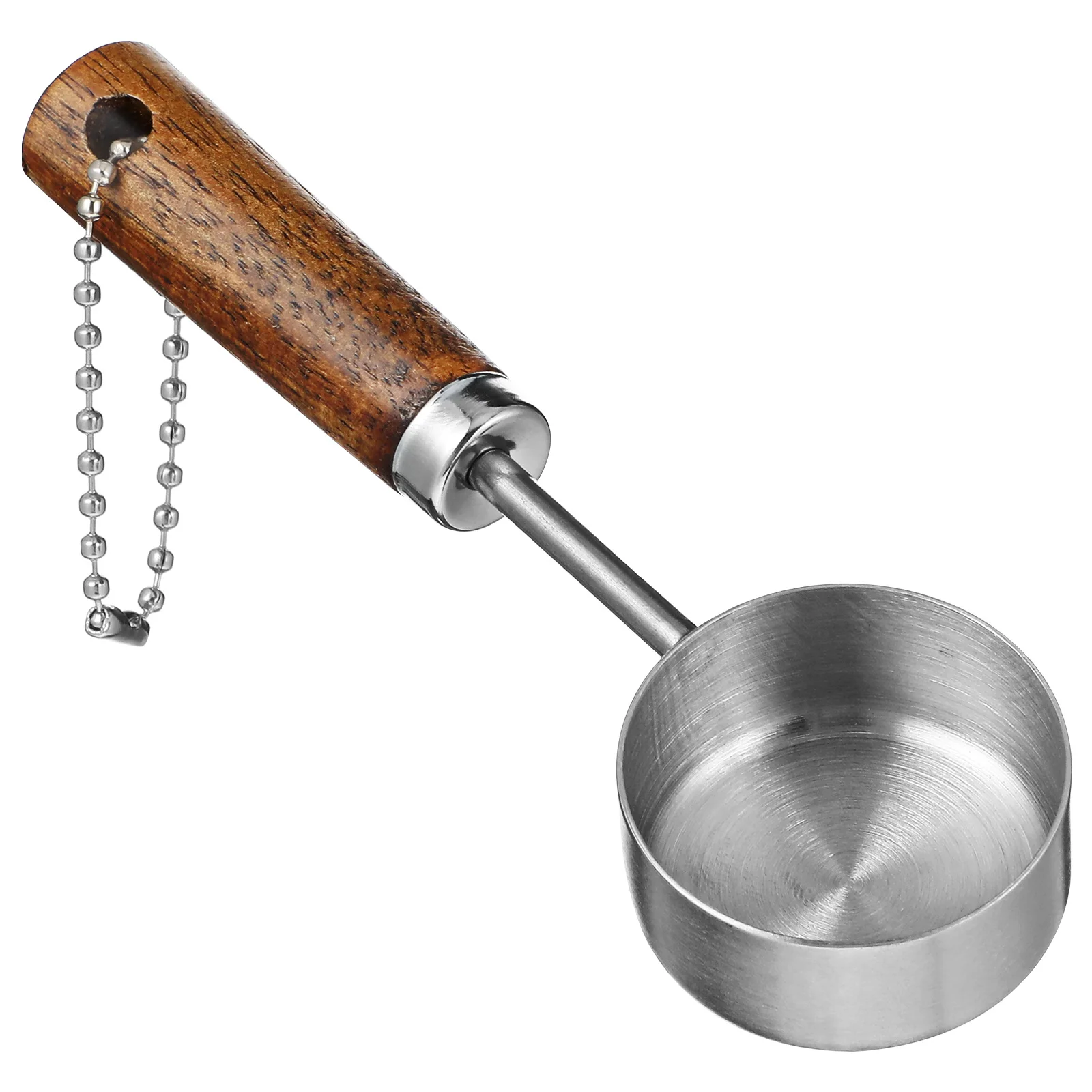

Mini Spoon Measuring Cup Stainless Steel Wood H Coffee Spoons Bean Scoop Kitchen Baking Accessories Powder Tool