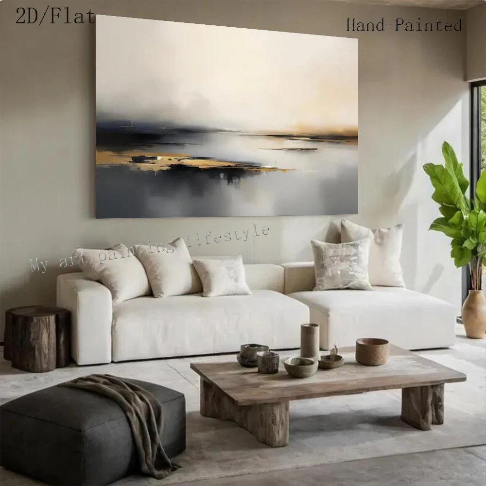 grande-peinture-a-l'huile-abstraite-dessinee-a-la-main-vue-sur-la-mer-doree-tableau-mural-original-peinture-murale-Epaisse-pour-decoration-de-salon-a-domicile