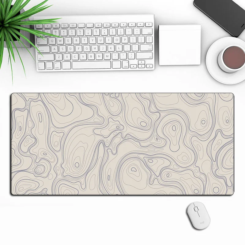 Large Mouse Pad Abstract Line Washable Non-slip Rubber Office And Gaming Computer Desktop Mat Desk Pad Computer Accessories