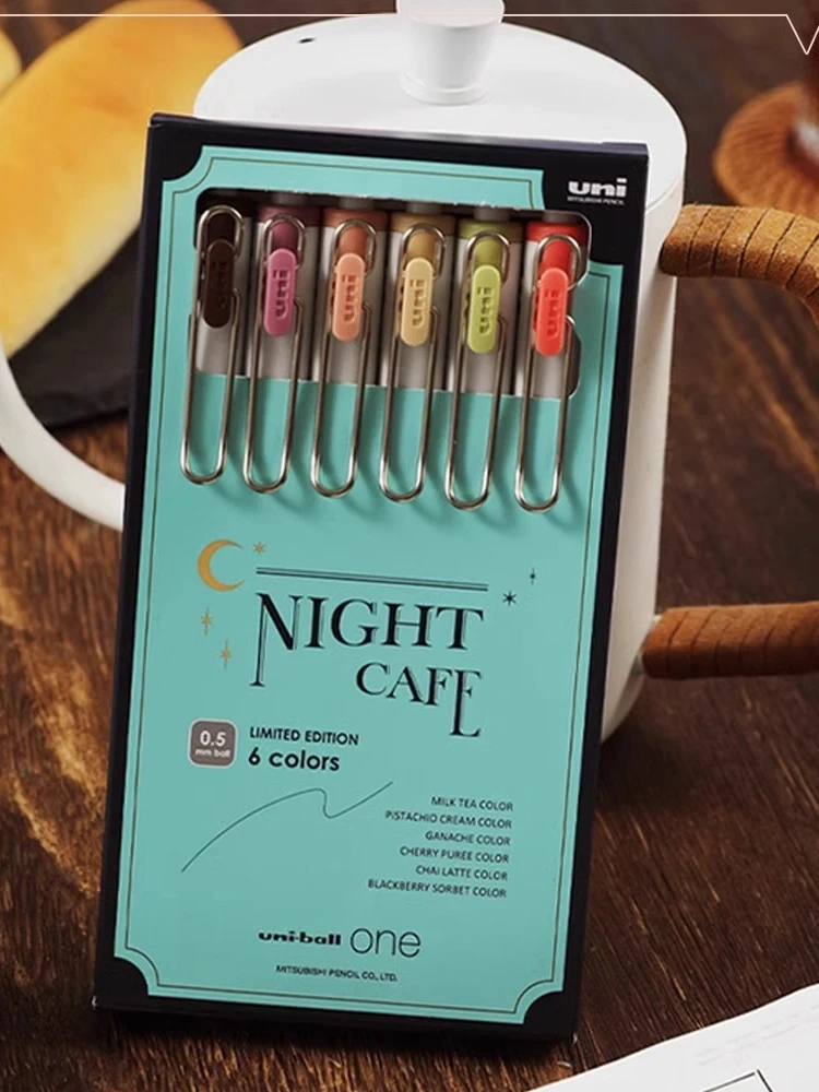 Uni-Japão Uni One Night Cafe Limited Caneta Gel, Imprensa Tipo 0,5 milímetros, Cor Neutra Pen, tinta seca rápida, Escritório e material escolar