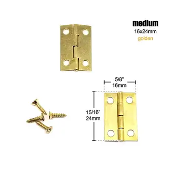 12個迷你小型加厚扁平首飾盒禮品木製音樂盒酒盒娃娃屋櫃門鉸鏈帶螺絲 8 最佳銷售 重型鉸鏈 - №3