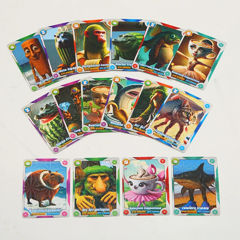 

Italian Brainrot Card Game: TCG Meme Trading Cards for Boys Kids, Birthday Gift Christmas Party Favor, Funny Battle Toy Set