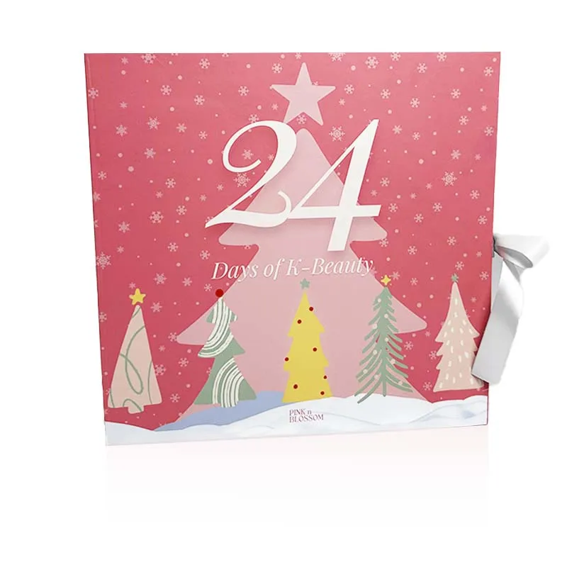 2025New Design Luxury Cardboard Beauty Perfume Packaging 24 Drawers Double Boxes Christmas Gift Advent Calendar Box for Cosmetic