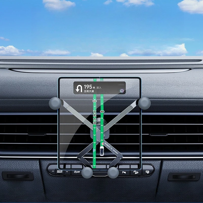 For Dashboard Arch Bridge Stable Base Multi-Angle Adjustable Dual-Pivot Gravity Clip Bracket Phone Holder Stand Mount Car