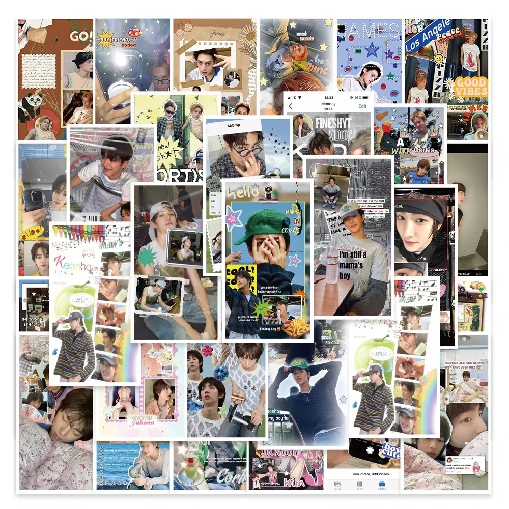 30pcs/set CORTIS Aesthetic Photo Stickers Kpop Idol Waterproof Stickers Water Bottle Luggage Scrapbook Decor Decals