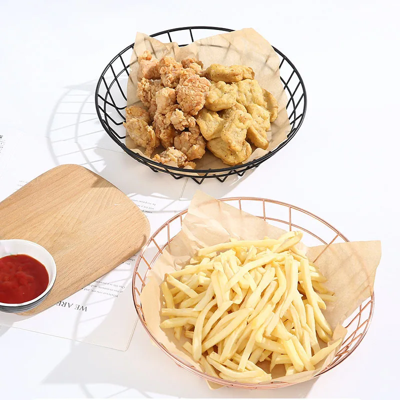 

Iron French Fries Fried Chicken Basket Western Restaurant Mini Food Snack Basket Multifunctional Storage Basket