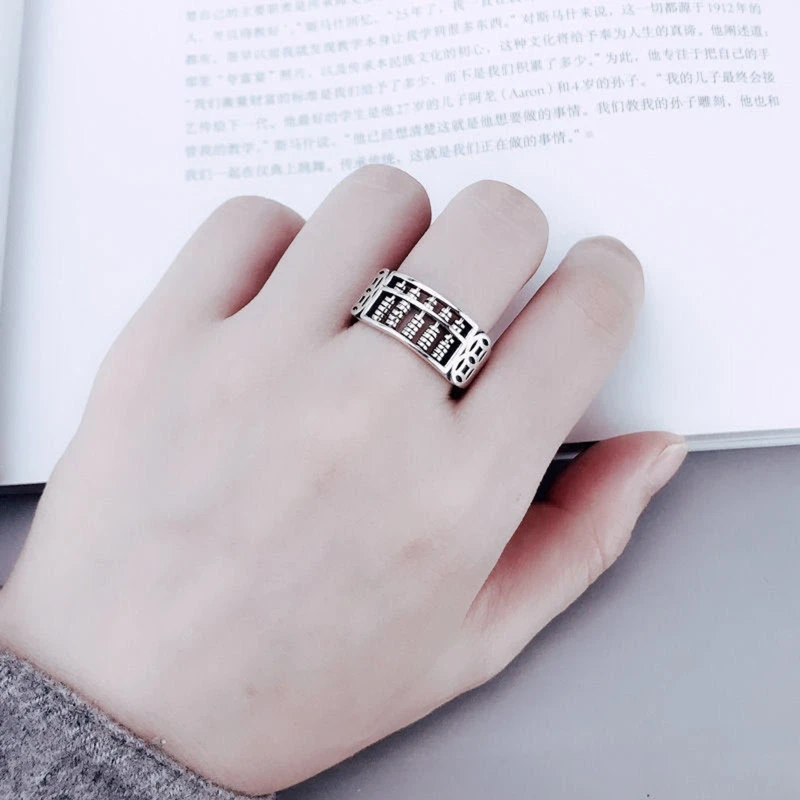 Vintage Abacus Good Fortune Ring Fashion Adjustable Rings for Men Women Lady Dropship