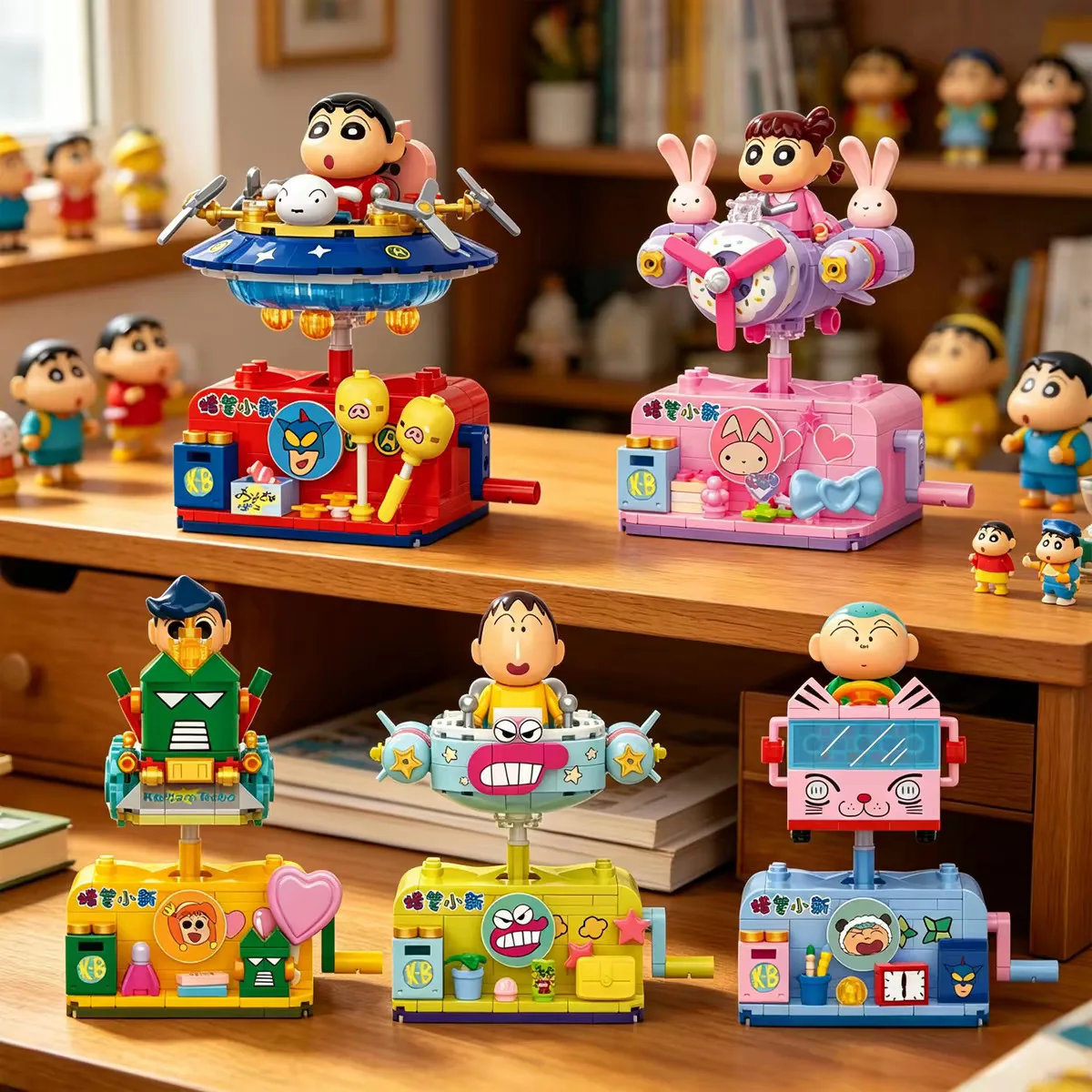 Balody Crayon Shinchan Building Blocks Shake Car Model Puzzle Diy Assembly Toy For Adult Collection Birthday Gift