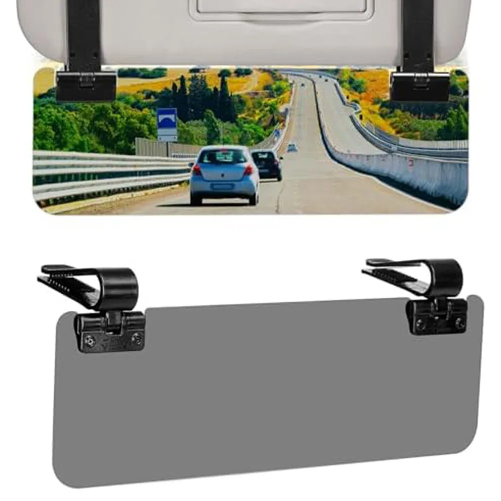 Car Sun Visor Extension with Dual Clips and Adjustable Arm for Increased Coverage Against Sunlight in Sedans SUVs and Crossovers