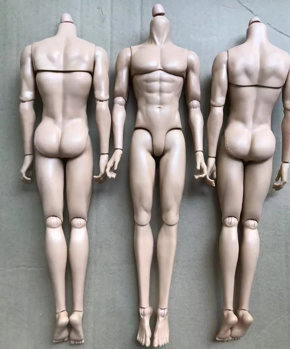 MENGF Male Doll Beige Body Muscle Man Solider Body Joints Movable Doll Body Figure 3 Styles Heads 9 Gestures Hands Doll Parts
