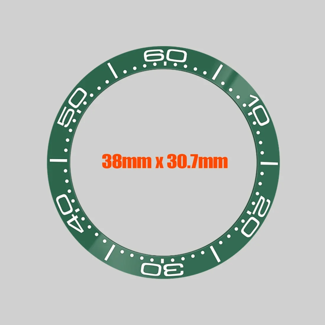 Inserto de bisel de cerámica Seamaster de 38mm x 30,7mm apto para caja de reloj Sub SRPD Seamaster 300 índice de 60 min piezas de anillo de bisel curvo