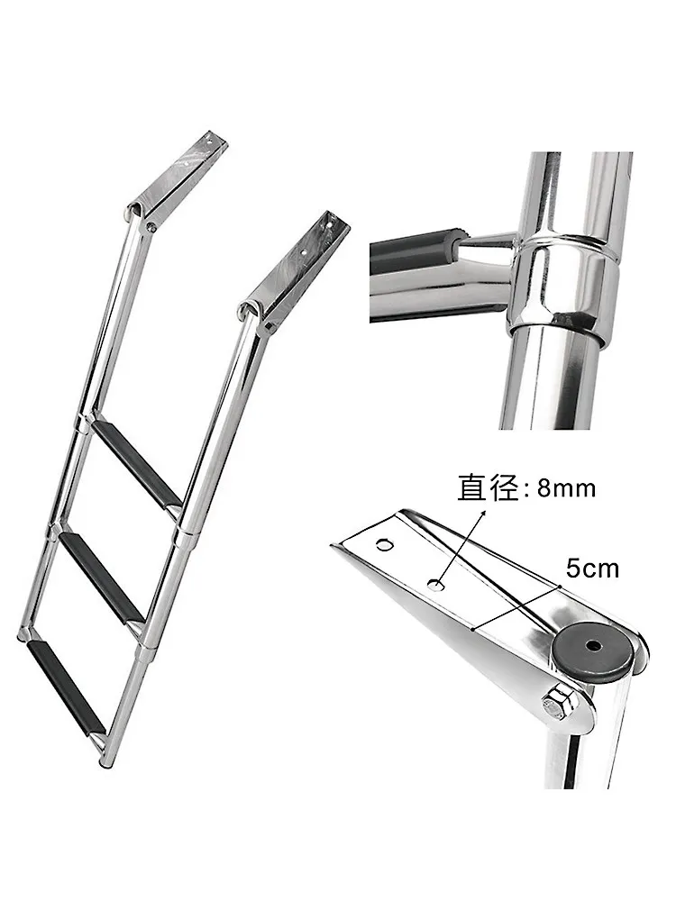 Stainless steel boarding ladder Yacht launching ladder Marine  Boarding  Yacht stairs Folding  Retractable
