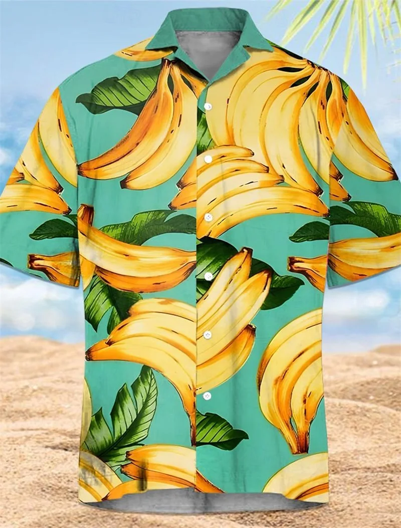 

Pineapple Tropical Graphic Beach Shirts For Men Summer Casual Short Sleeve Holiday Aloha Shirt New In Men's Surfing Shirt Top