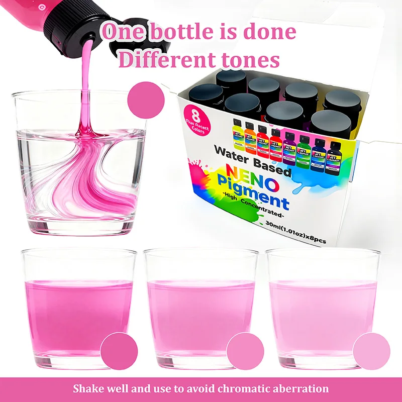 8colors/set fluorescent pigment, 30ml/1.01oz liquid pigment per bottle, epoxy resin dye night light pigment, suitable for DIY, view 5