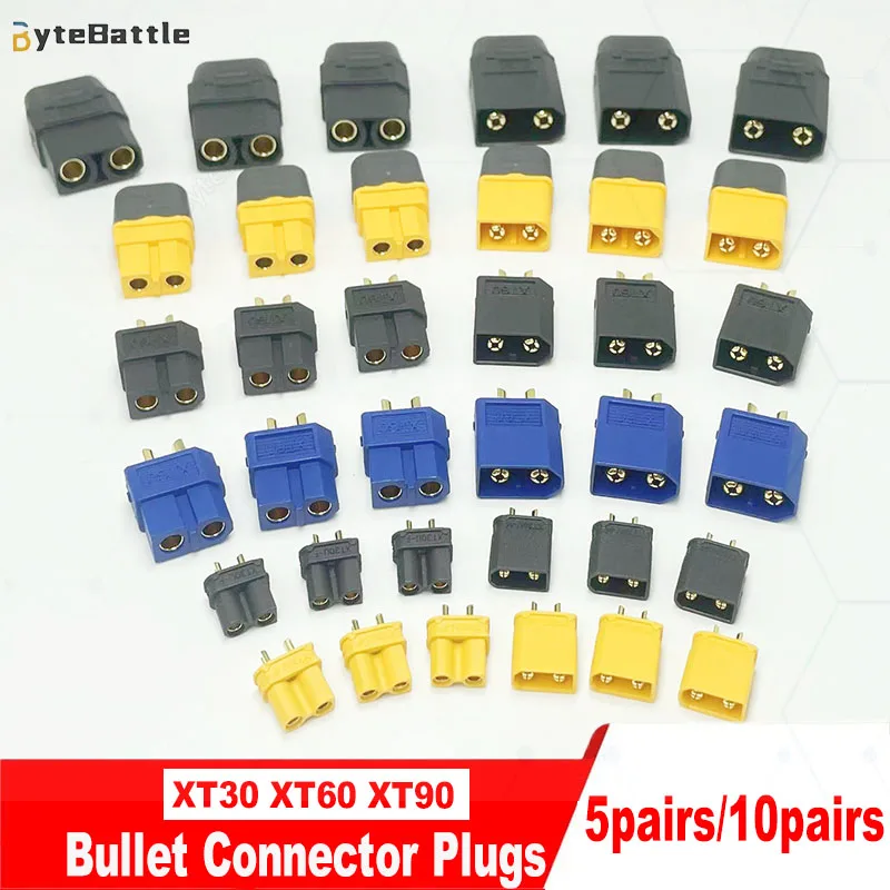 

10pcs XT60, XT60H male and female plugs XT30U XT90H quick connector plug for RC quadcopter drone lithium polymer battery