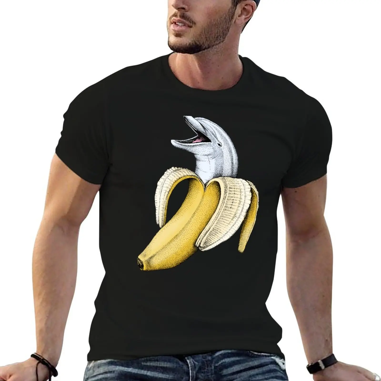 

Surprise! Dolphin Banana T-Shirt t shirt for man man t shirts cotton T-Shirt