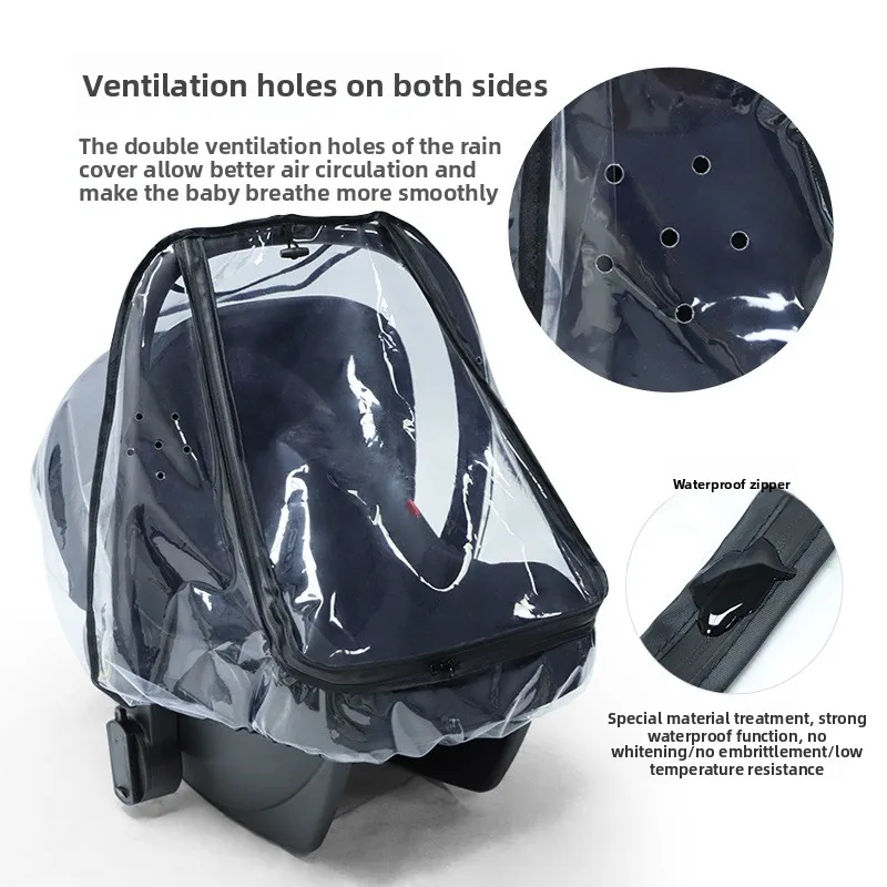 Transparent Baby Seat Rain Cover Baby Stroller Baby Basket Rain Cover Dust Cover